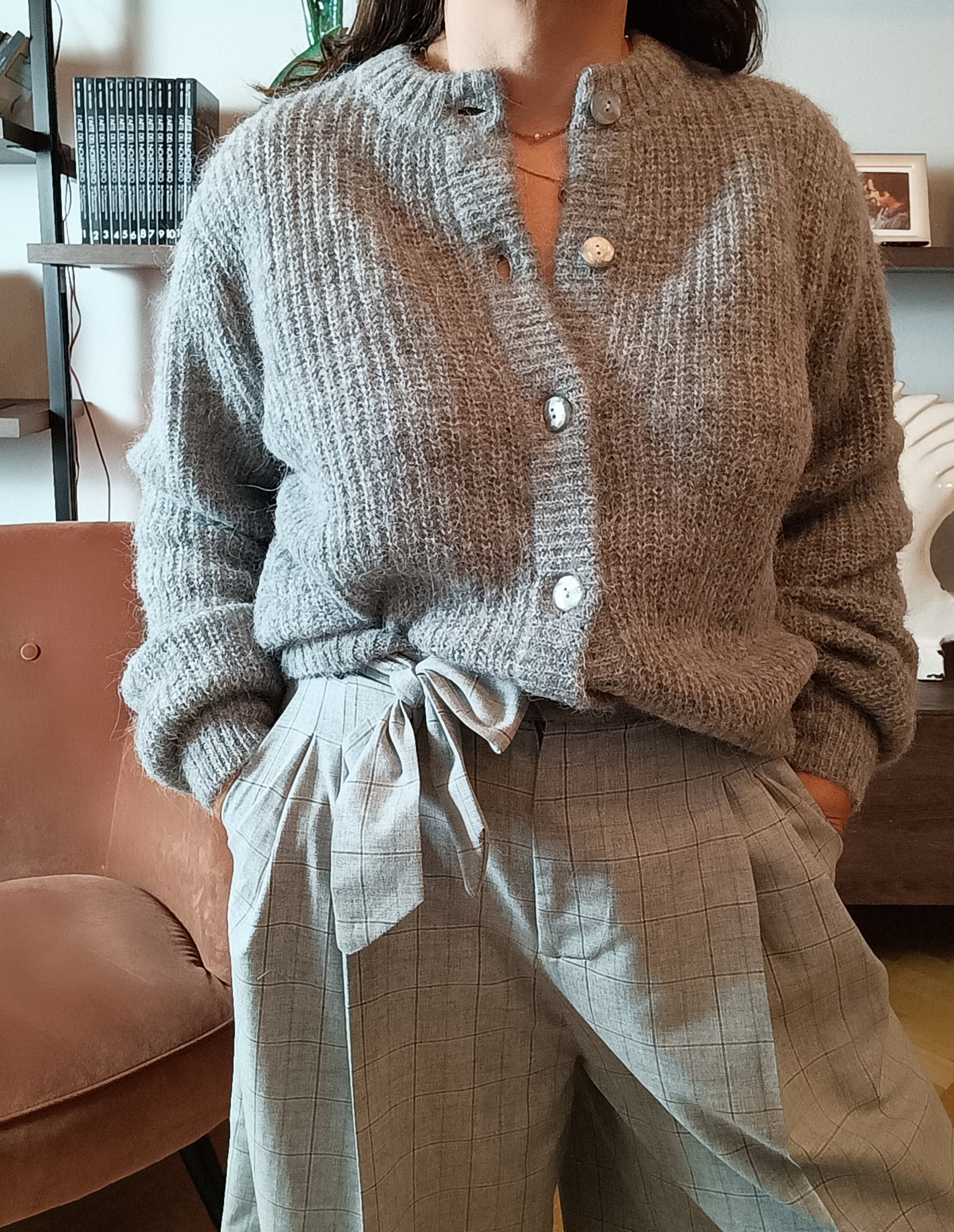 Cropped Pants LOLA - Quadro Grigio