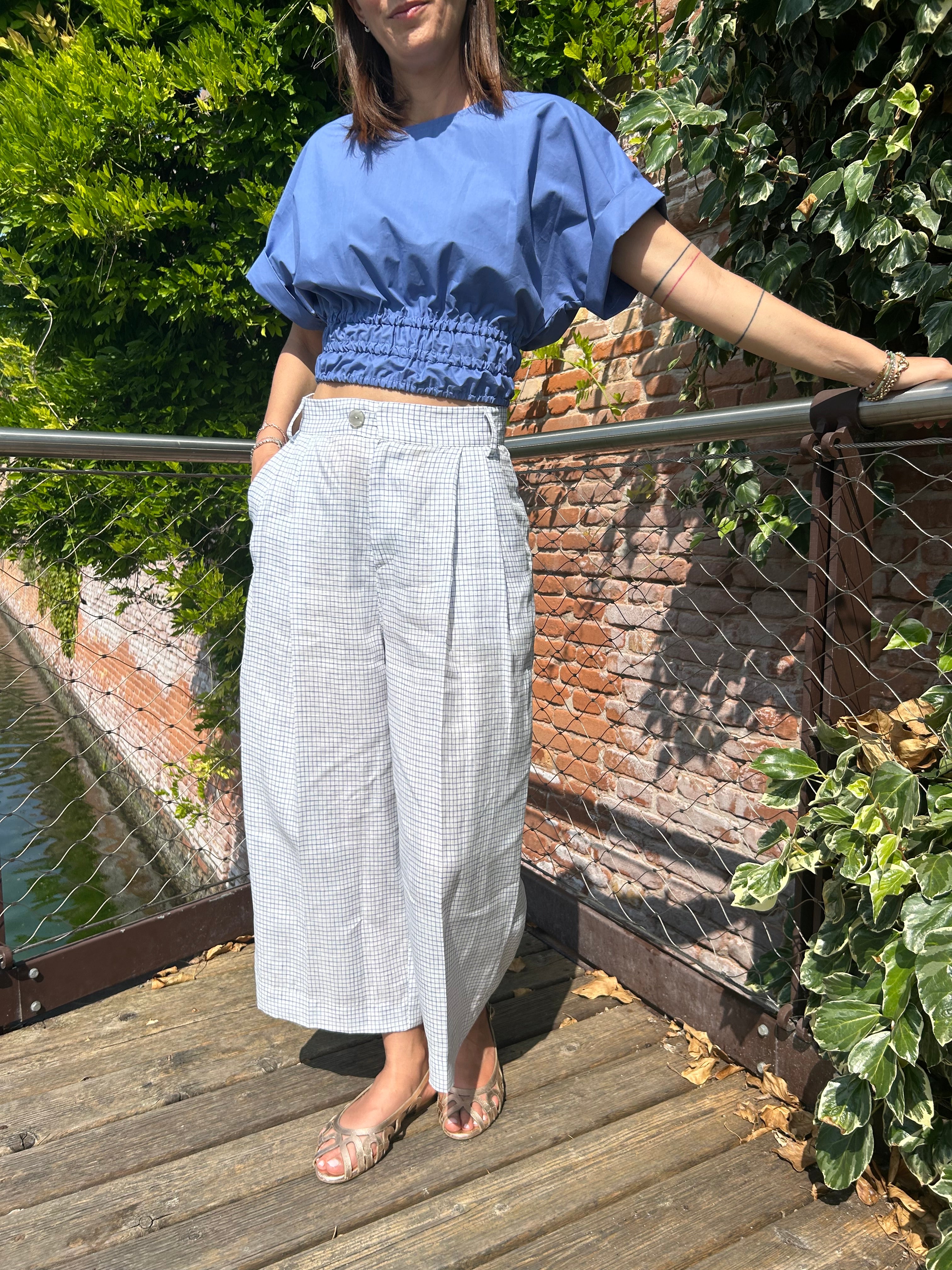 Pantalone LOLA - LINO Quadretto
