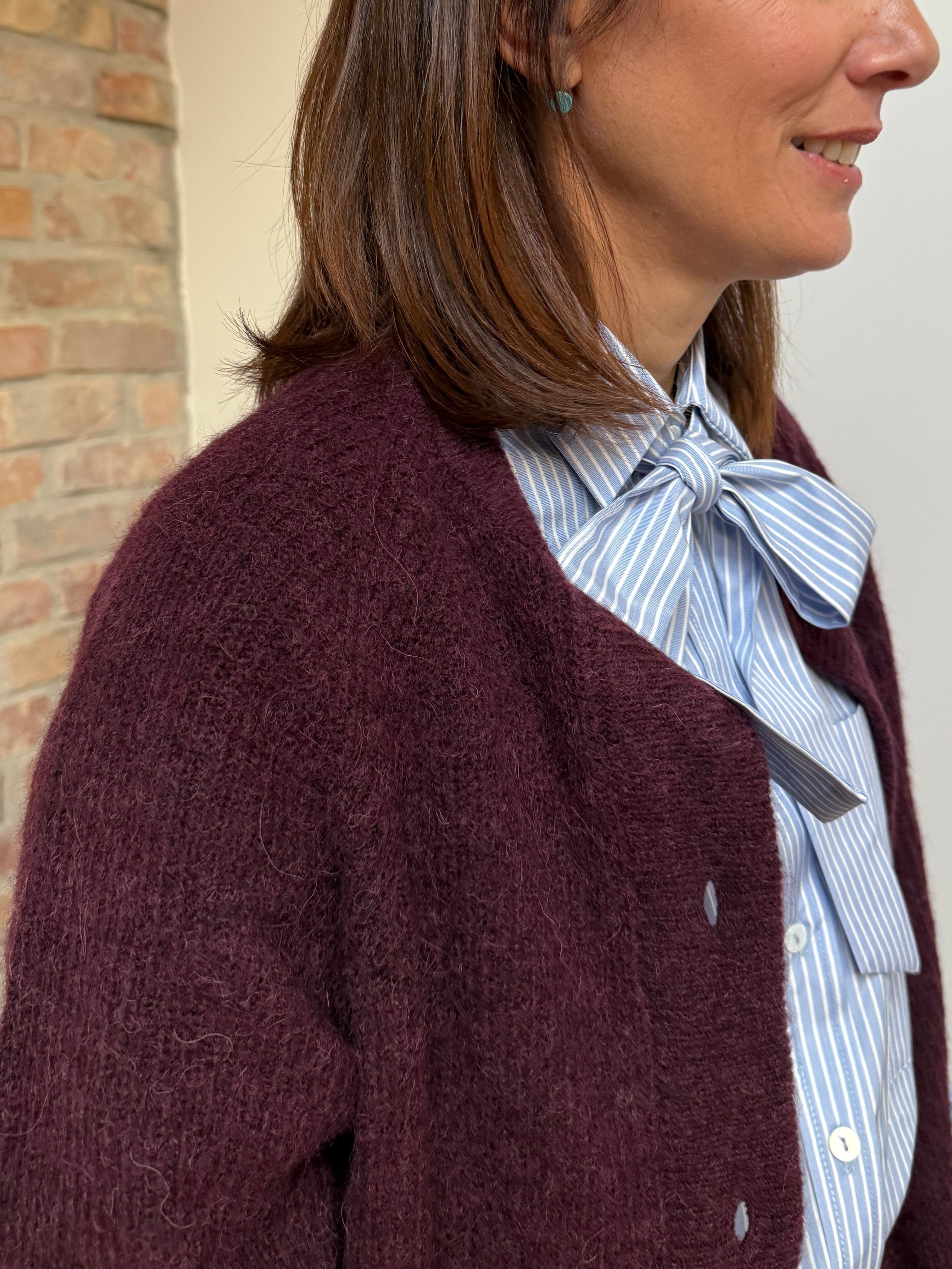 Cardigan ABBRACCIO - BORGOGNA