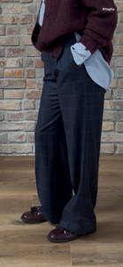 Pantalone VIVIANE - Quadro Blu/Vino