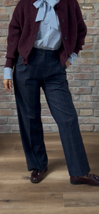 Pantalone VIVIANE - Quadro Blu/Vino