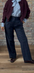 Pantalone VIVIANE - Quadro Blu/Vino