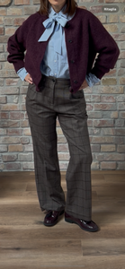 Pantalone VIVIANE - Quadro Marrone