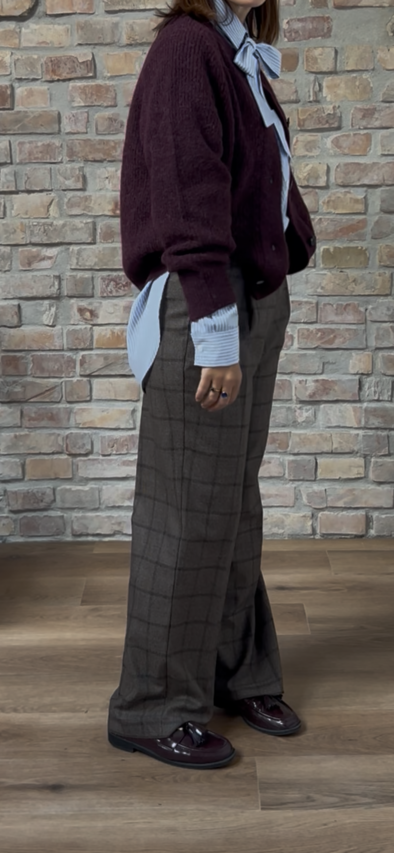 Pantalone VIVIANE - Quadro Marrone