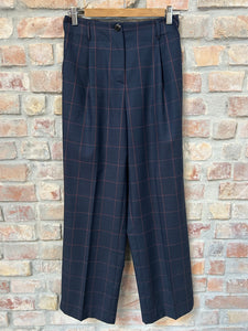 Pantalone VIVIANE - Quadro Blu/Vino