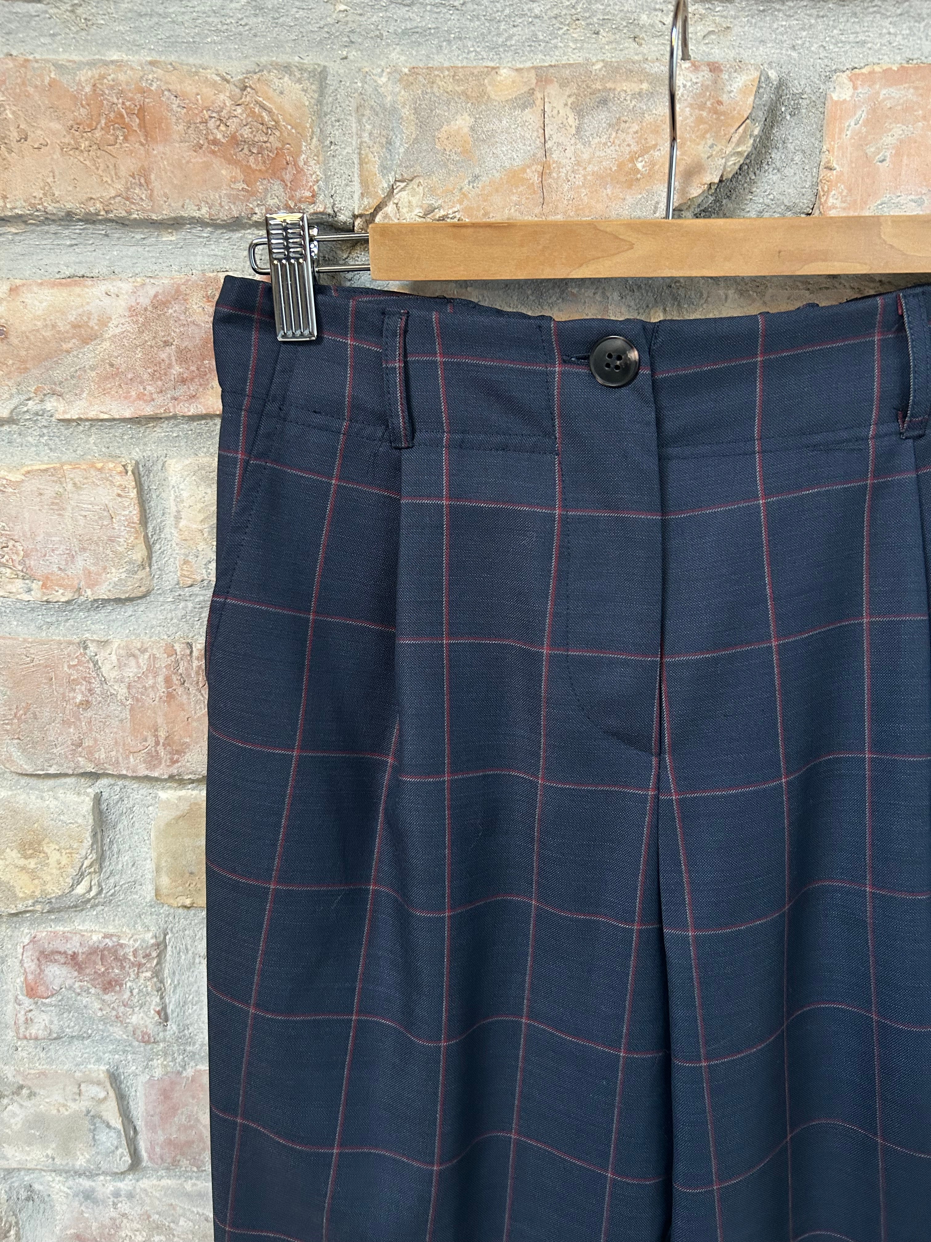 Pantalone VIVIANE - Quadro Blu/Vino