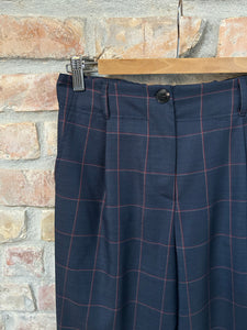 Pantalone VIVIANE - Quadro Blu/Vino