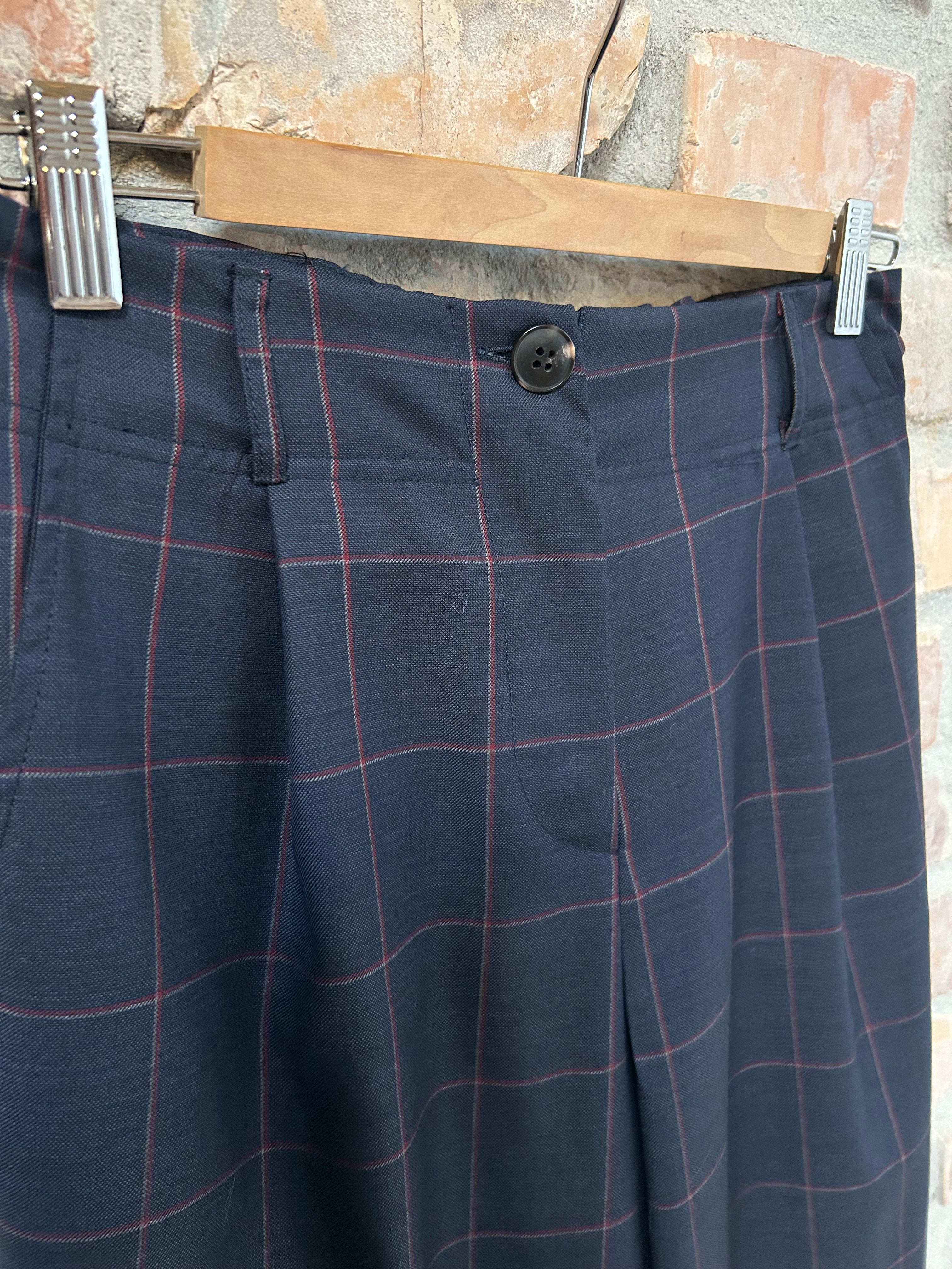 Pantalone VIVIANE - Quadro Blu/Vino