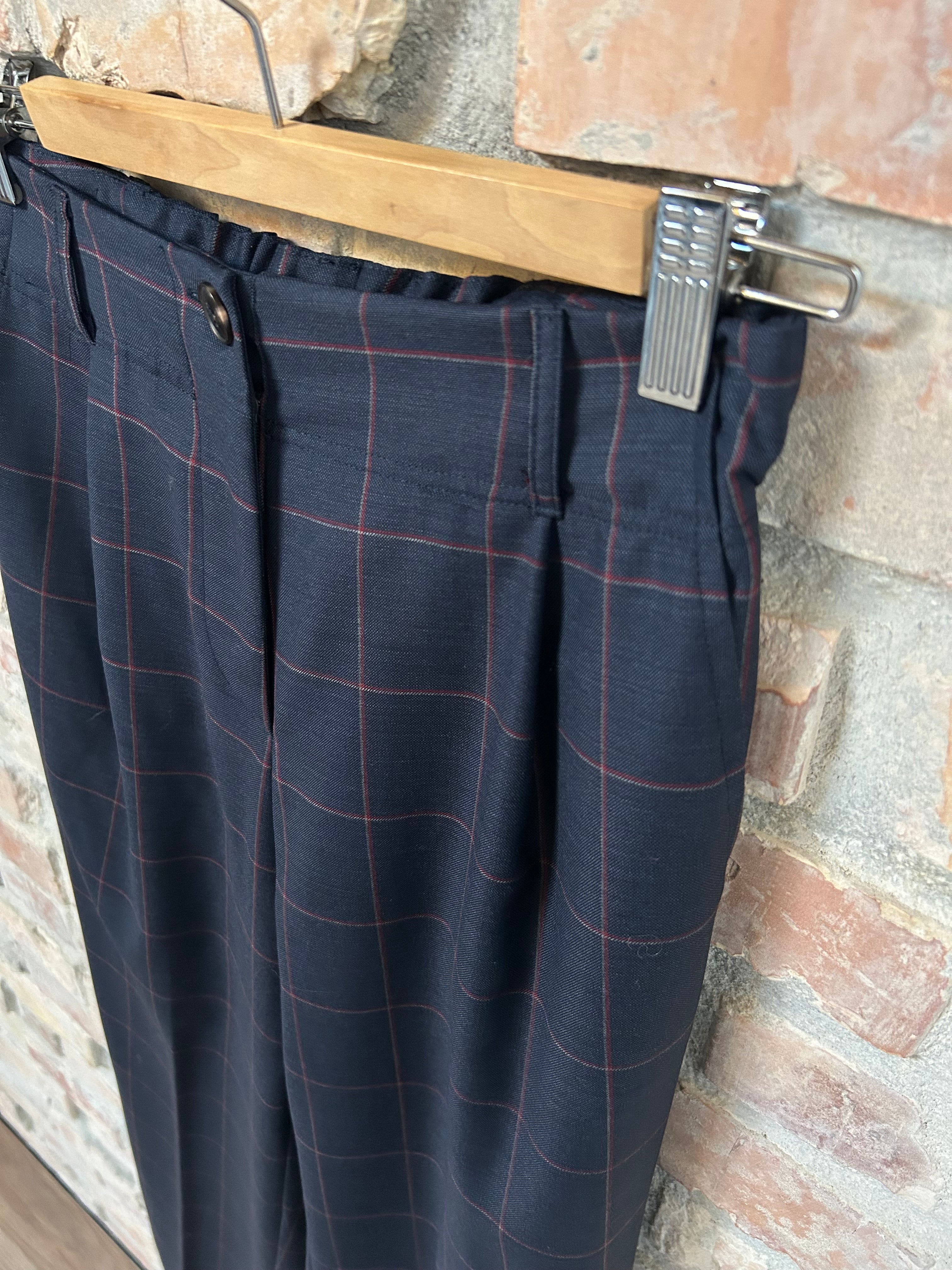 Pantalone VIVIANE - Quadro Blu/Vino