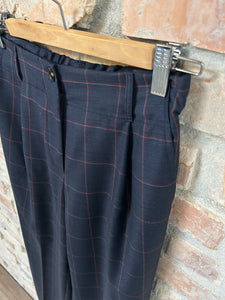 Pantalone VIVIANE - Quadro Blu/Vino