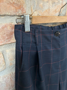 Pantalone VIVIANE - Quadro Blu/Vino