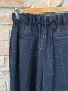 Pantalone VIVIANE - Quadro Blu/Vino