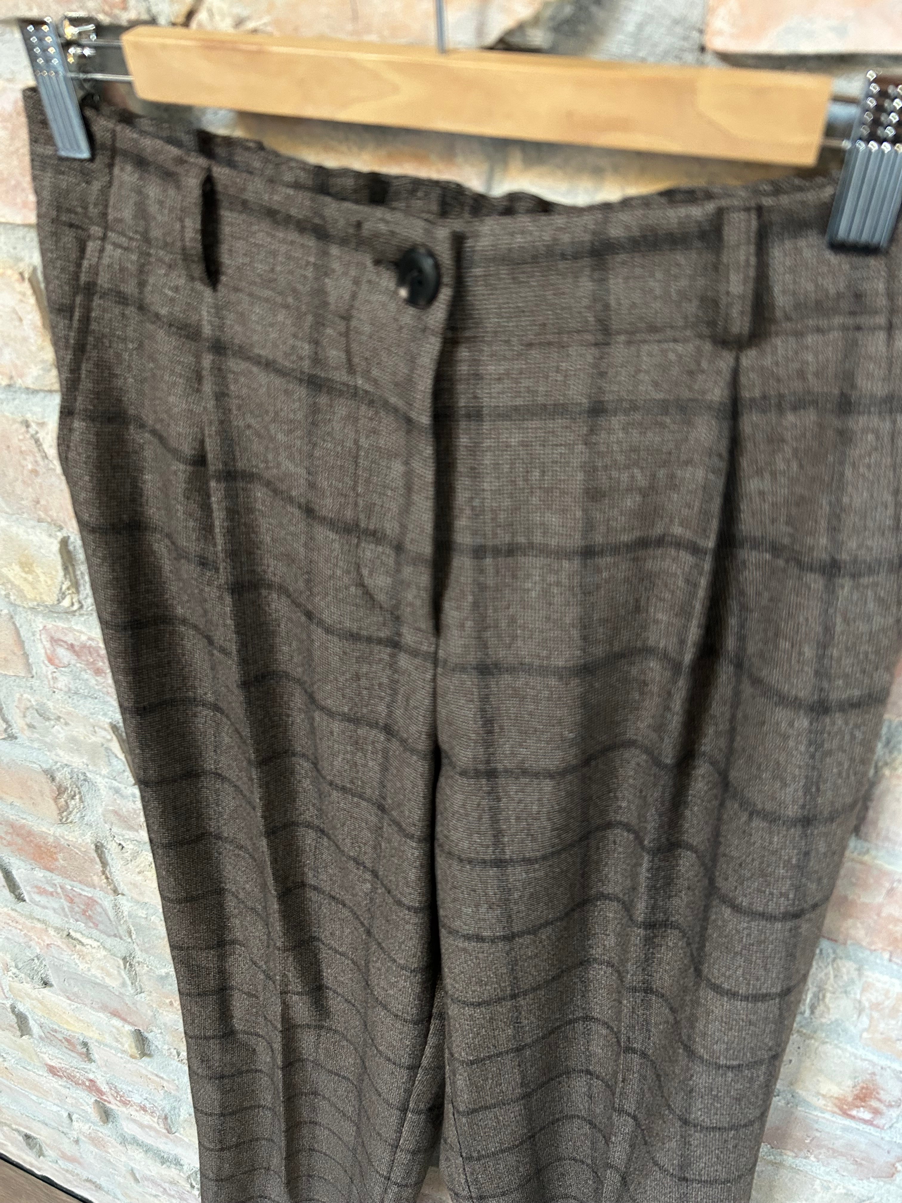 Pantalone VIVIANE - Quadro Marrone