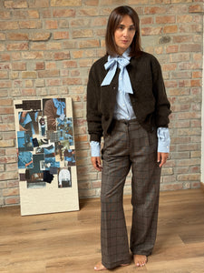 Pantalone VIVIANE - Quadro Marrone