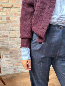 Pantalone VIVIANE - Quadro Blu/Vino