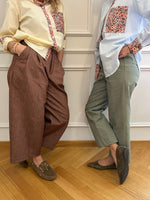 Carica l'immagine nel visualizzatore di Gallery, Pantalone BLANCA - JEANS VERDE SALVIA
